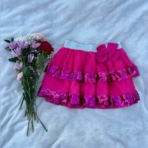 JoJo Siwa Hot Pink Sequin Ruffled Skirt – size 10/12